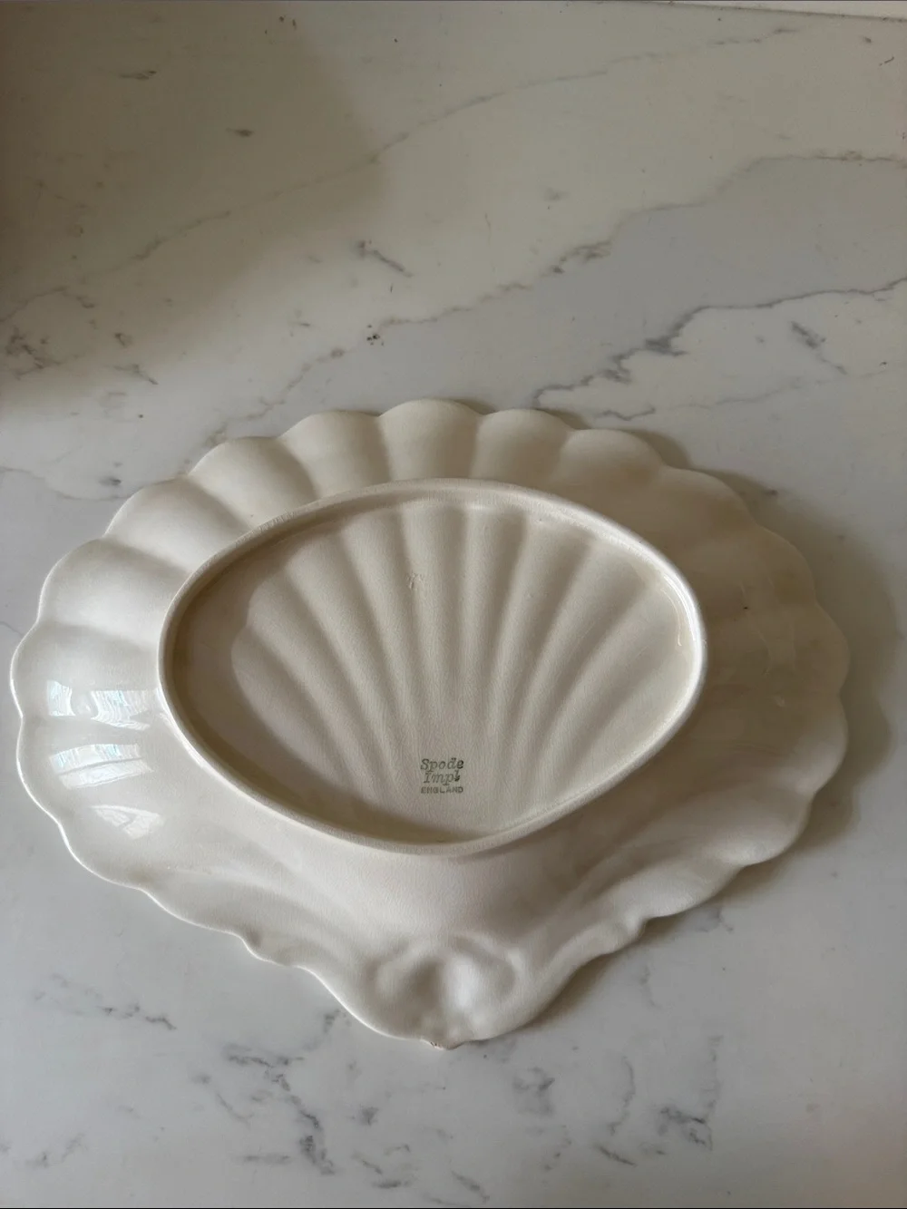 Vintage Spode Imperial Fancies Off White  Shell-Shaped Serving Dish England